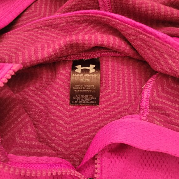 Under Armour Women’s Fitted Full Zip Hoodie Jacket Pink Athleisure Activewear M - Picture 5 of 9